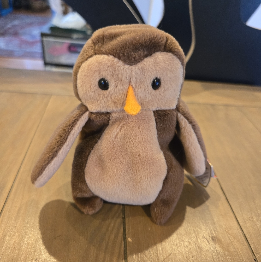 Vintage 1995 Hoot TY Plush Owl Toy